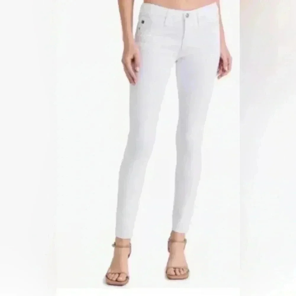 Woman AG ADRIANO GOLDSCHMIED White Super Skinny Legging Ankle Denim Jeans Sz 29